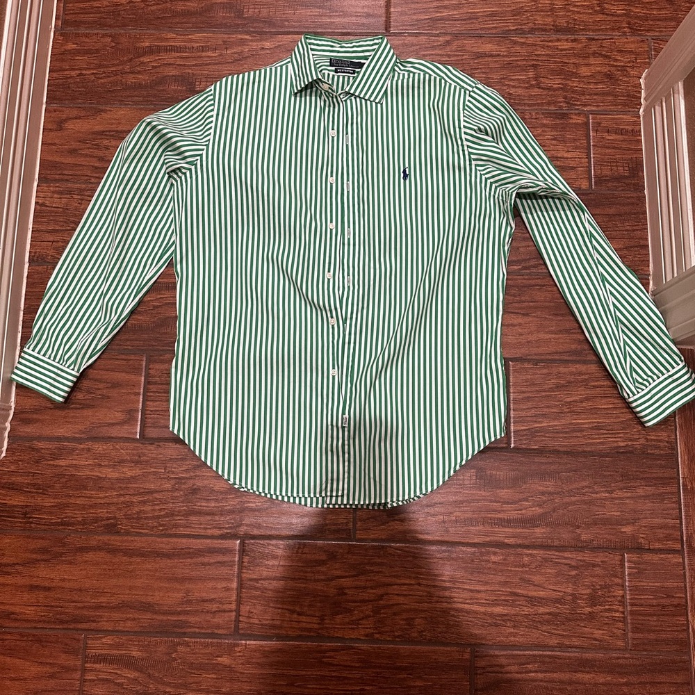 Green Striped Men's Shirt